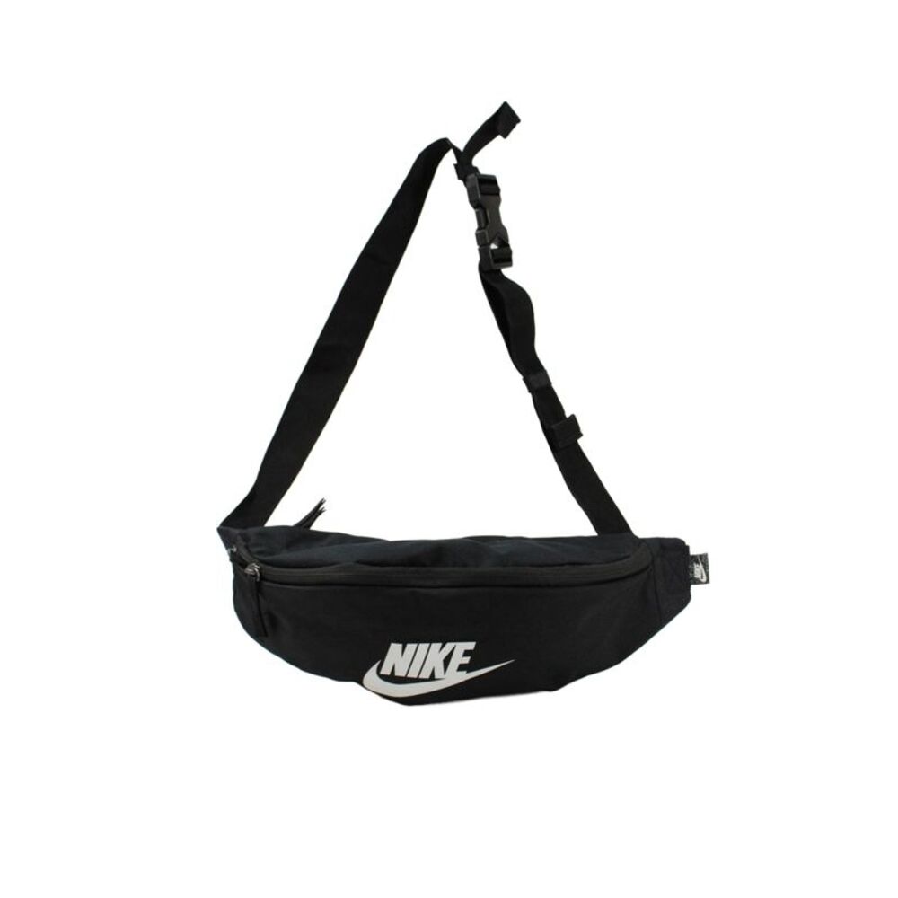 Nike Womens Canvas Mesh Sling Handbag Black White